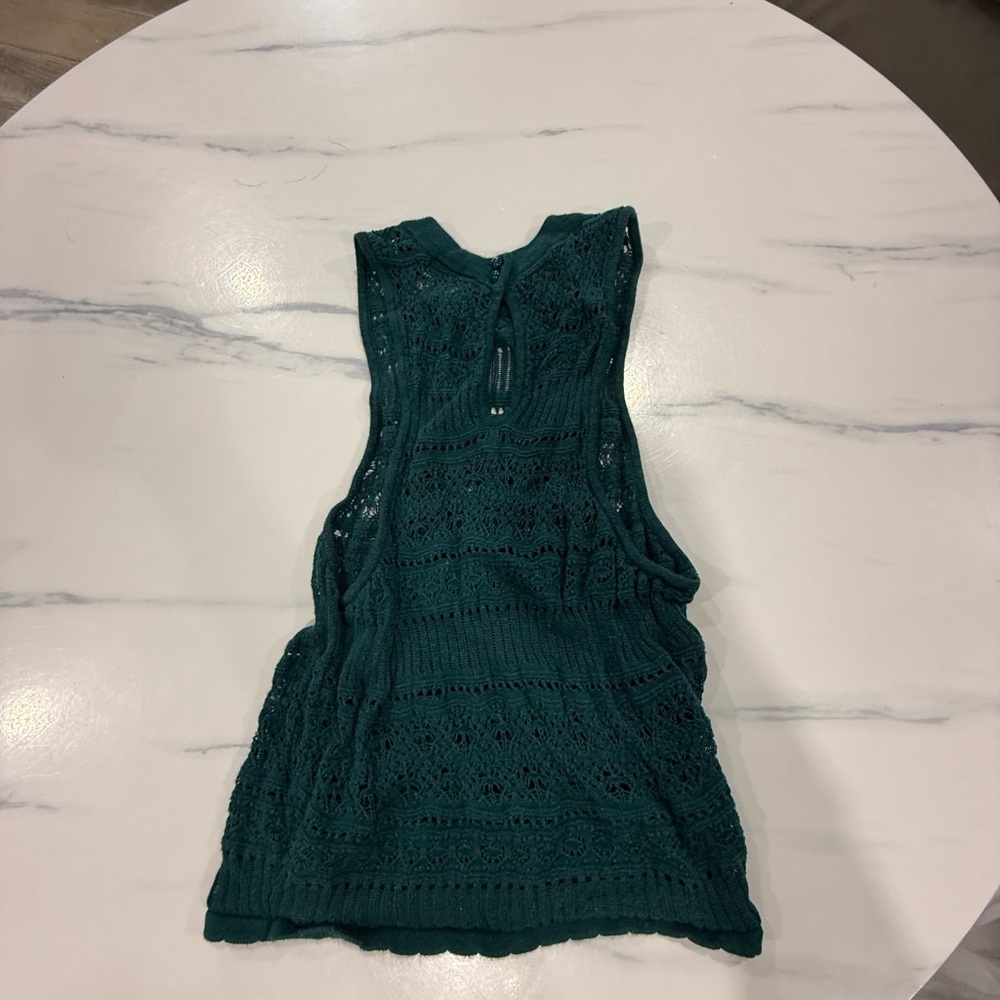 Teal Sleeveless Lace Top